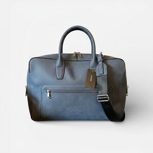 Stylish Navy Leather Messenger Bag perfect for work/travel